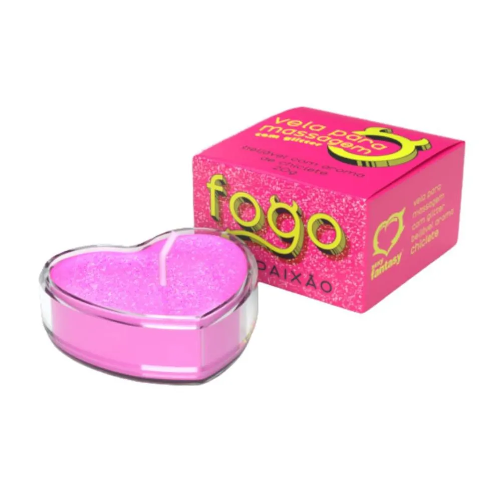 Vela Beijável Chiclete com Glitter 