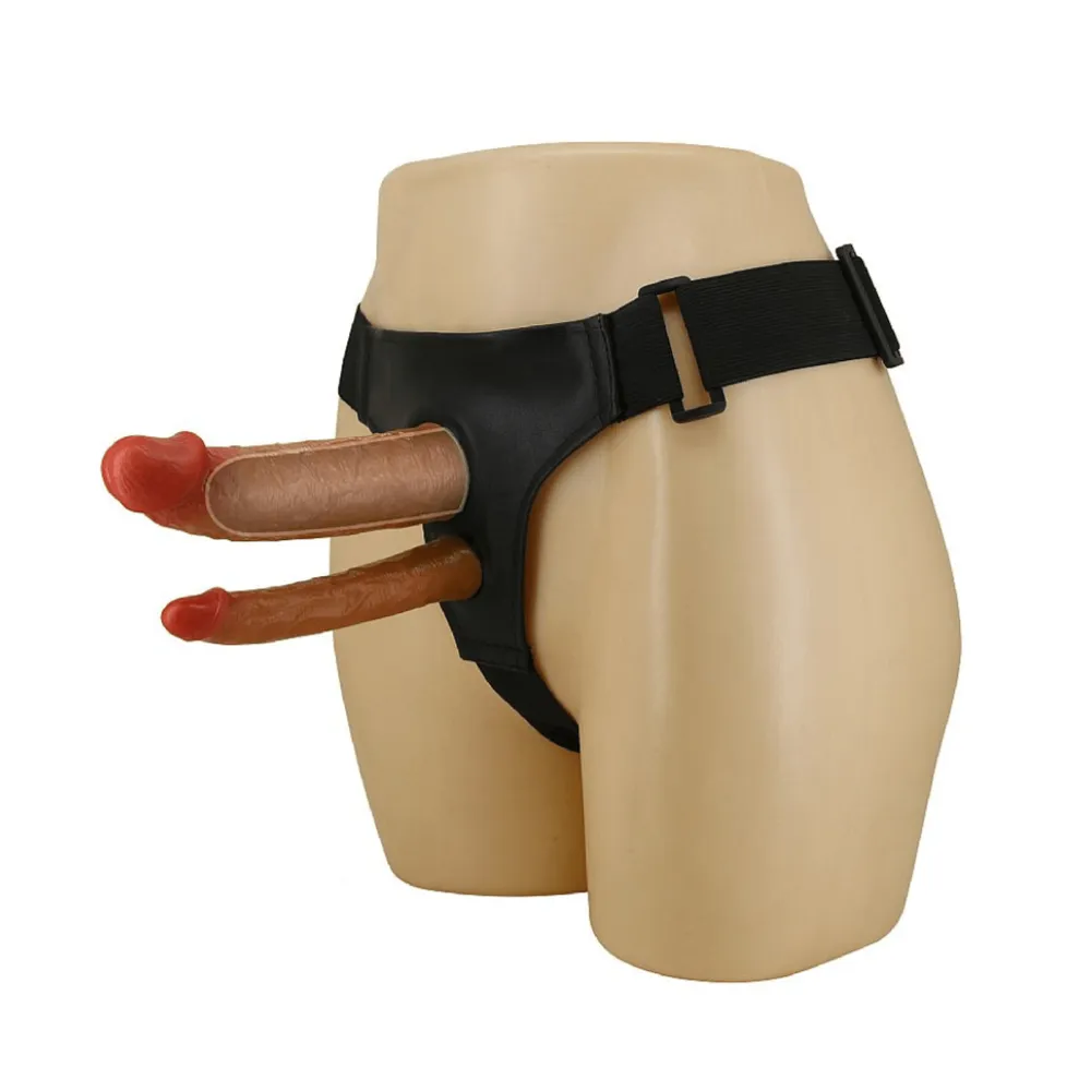 Capa Peniana Com Cinta E Pênis Duplo 17.5 X 4.2